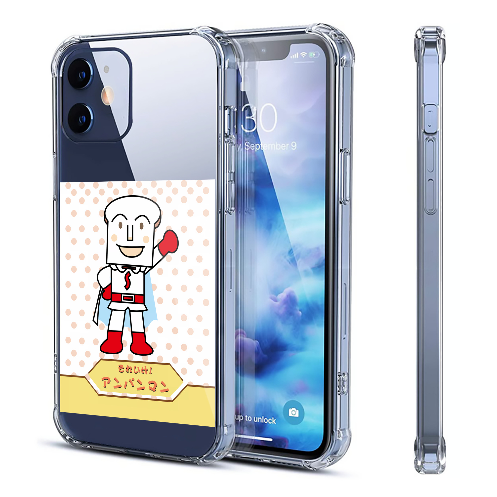 （画像用） アンパンマン Anpanman 【iPhone 12シリーズ対応】透明スマホケース（クリアソフトケース）
